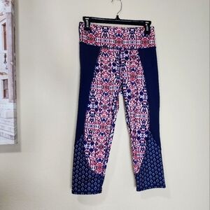 Athleta womens floral cropped leggings size s